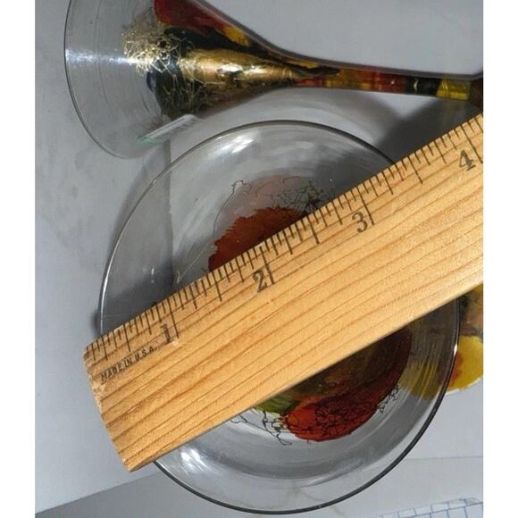 Monaco by Monarch Martini Glasses (2)Hand Painted Romania Crystal 7.25x3.25 - Picture 7 of 7